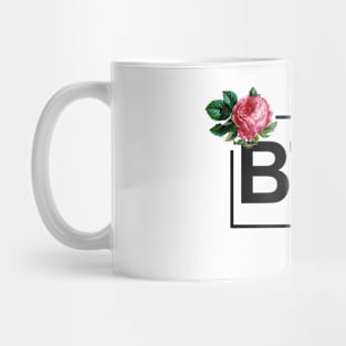 Bitcoin Rose Border Black Mug
